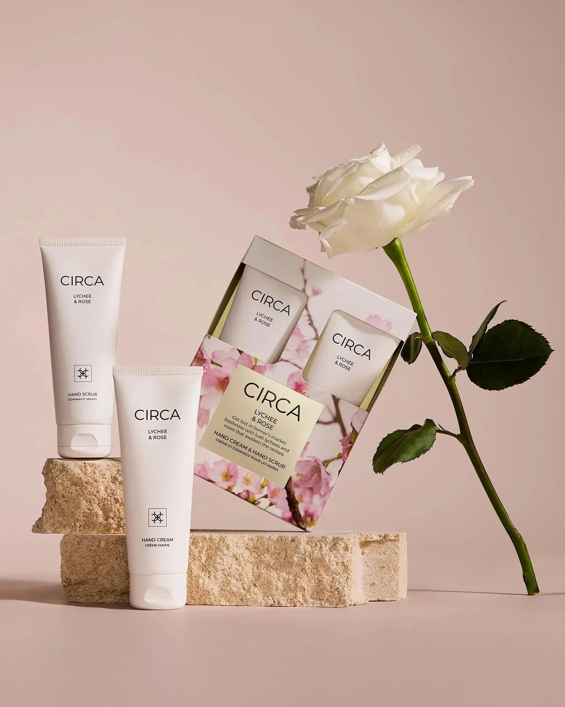 150ml Hand Care Gift Set (75ml Hand cream, 75ml Hand Scrub) - Mother's Day - Lychee & Rose-Circa-The Bay Room