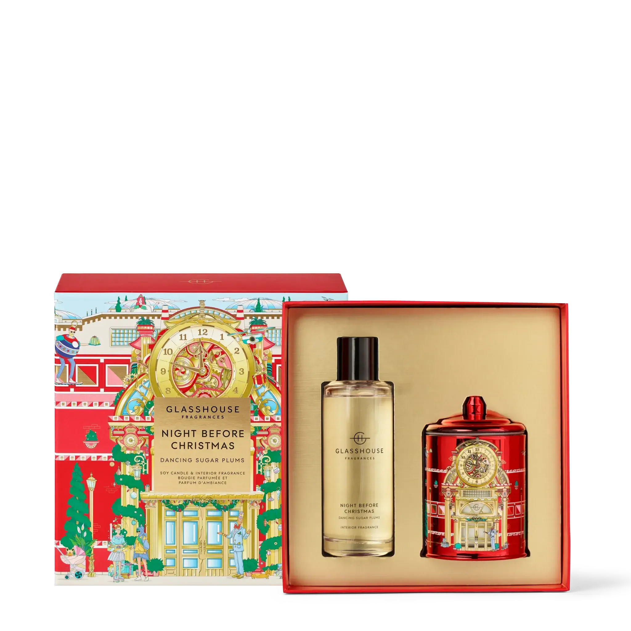 200g Candle & 150ml Interior Fragrance Gift Set - Night Before Christmas-Christmas-Glasshouse-The Bay Room