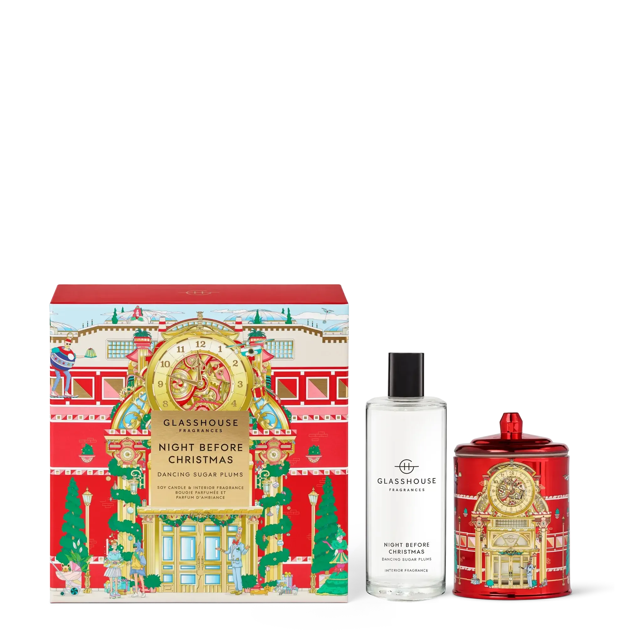 200g Candle & 150ml Interior Fragrance Gift Set - Night Before Christmas-Christmas-Glasshouse-The Bay Room