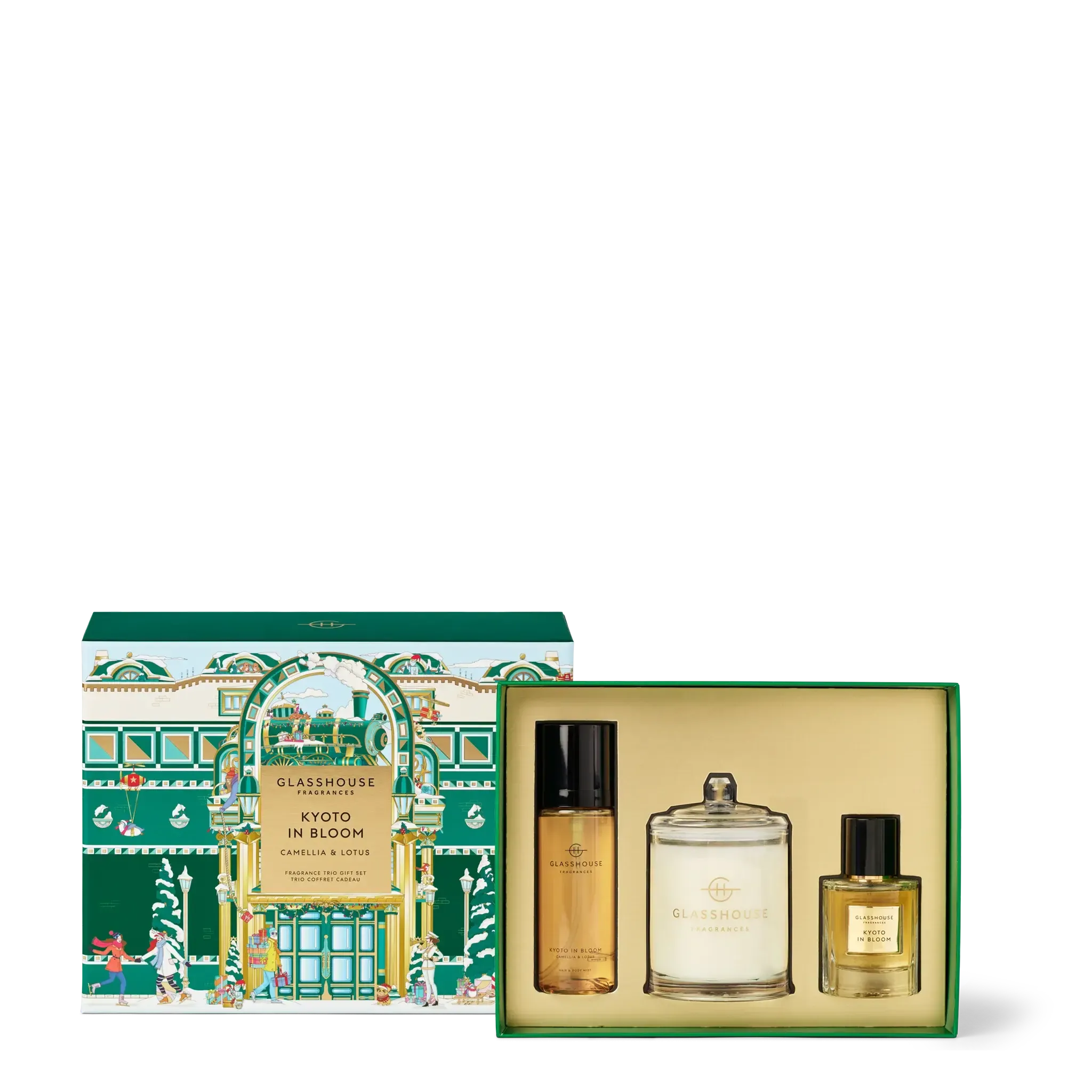 200g Candle, 50ml EDP & 100ml Hair & Body Mist - Fragrance Trio Gift Set - Kyoto in Bloom-Christmas-Glasshouse-The Bay Room