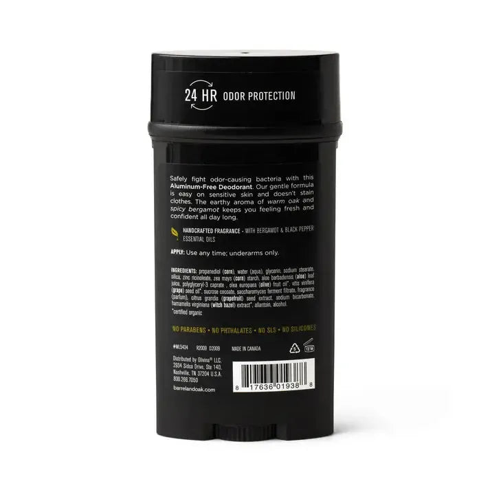 24-Hour Deodorant 76g - Black Oak-Beauty & Well-Being-Barrel & Oak-The Bay Room