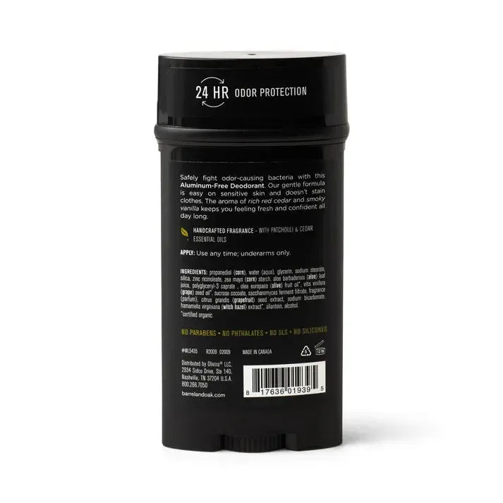24-Hour Deodorant 76g - Bourbon Cedar-Beauty & Well-Being-Barrel & Oak-The Bay Room