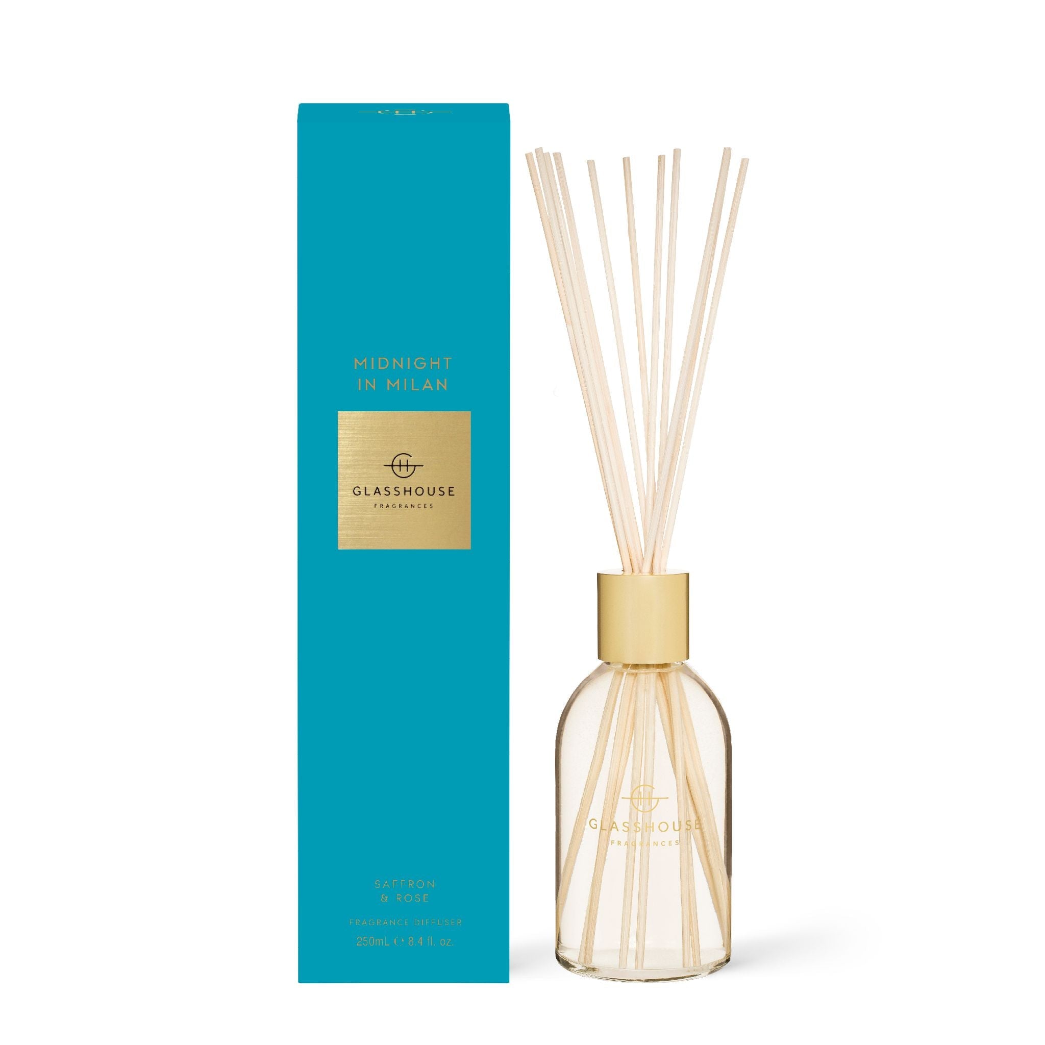250mL Fragrance Diffuser - Asst Fragrances-Candles & Fragrance-Glasshouse-Midnight In Milan-The Bay Room