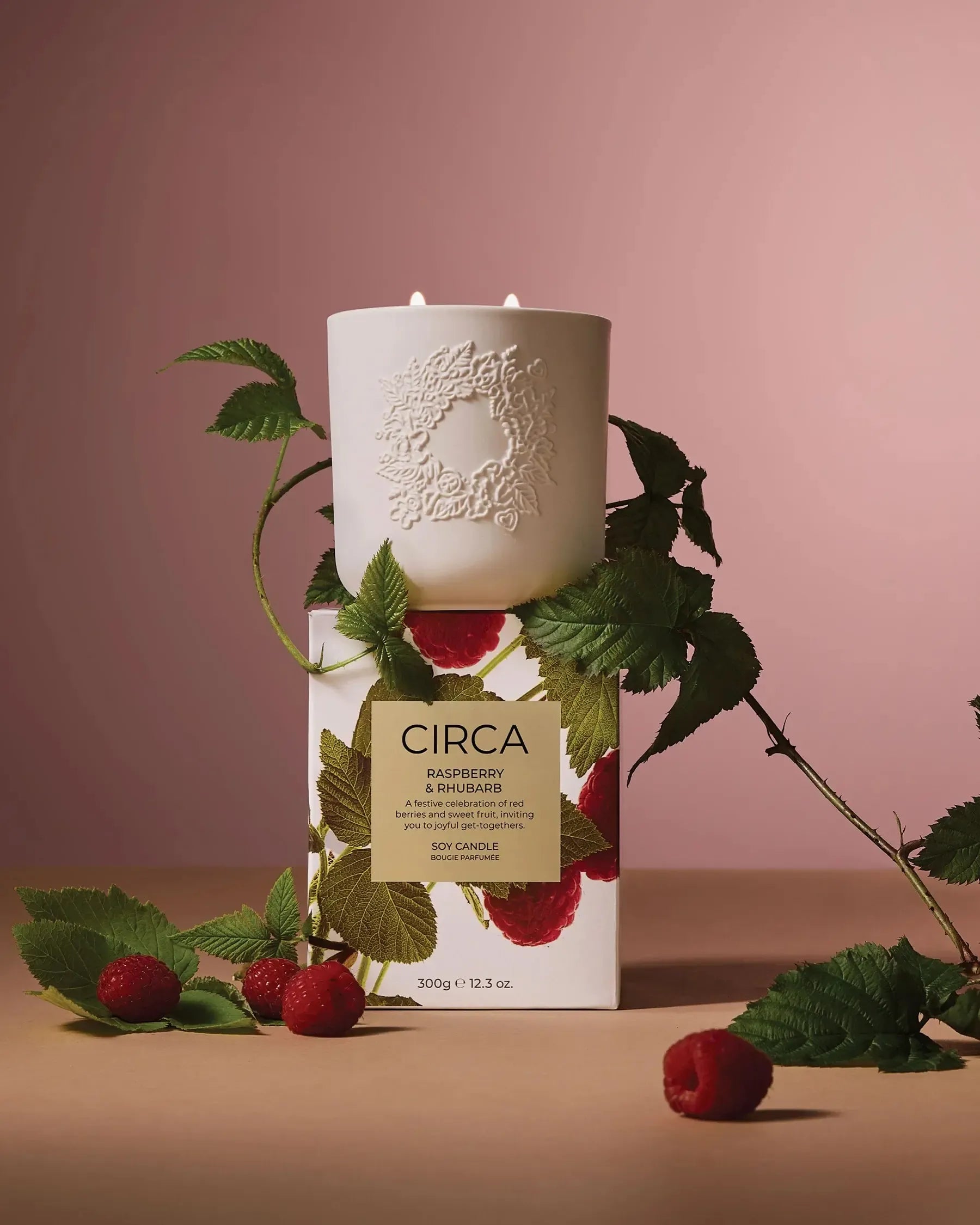 300g Candle - Raspberry & Rhubarb-Christmas-Circa-The Bay Room
