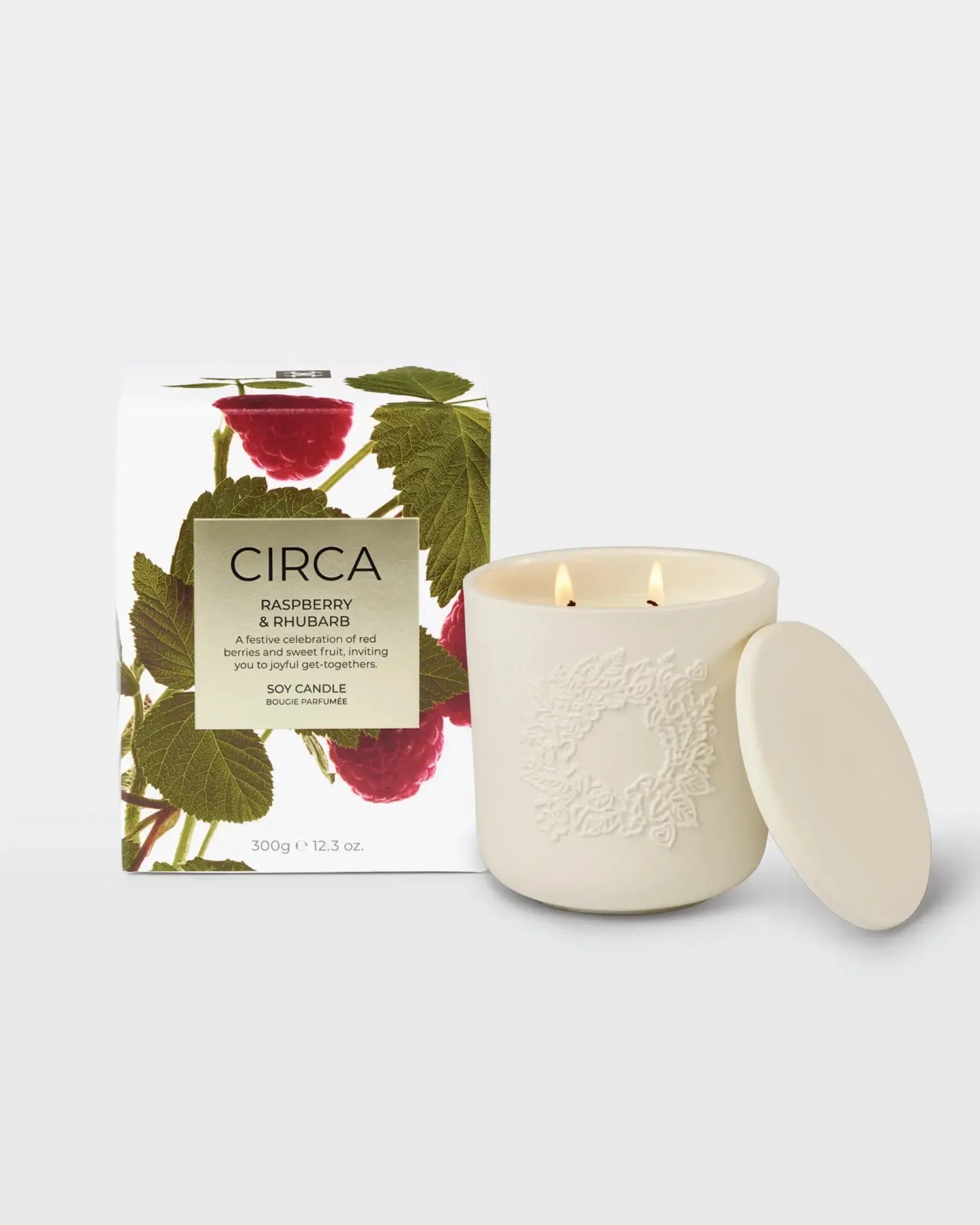 300g Candle - Raspberry & Rhubarb-Christmas-Circa-The Bay Room