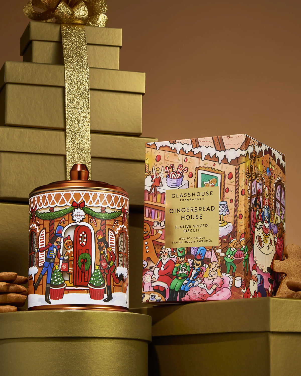 380g Candle - Gingerbread House-Christmas-Glasshouse-The Bay Room