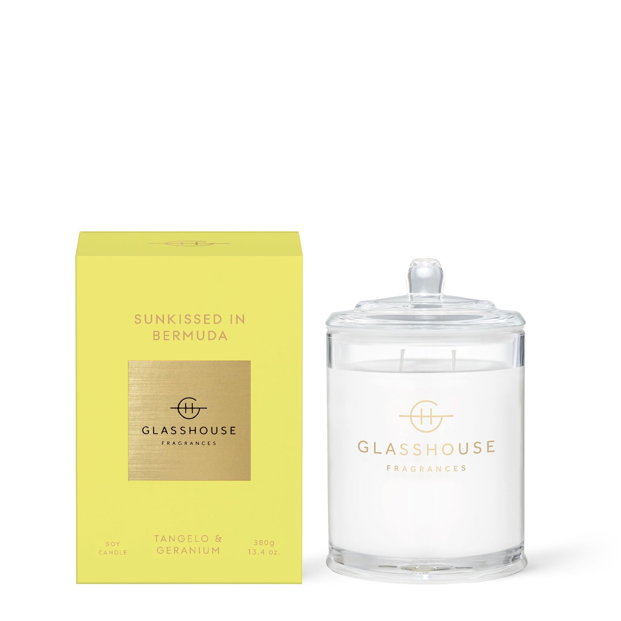 380g Soy Candle - Asst Fragrances-Candles & Fragrances-Glasshouse-Sunkissed in Bermuda-The Bay Room