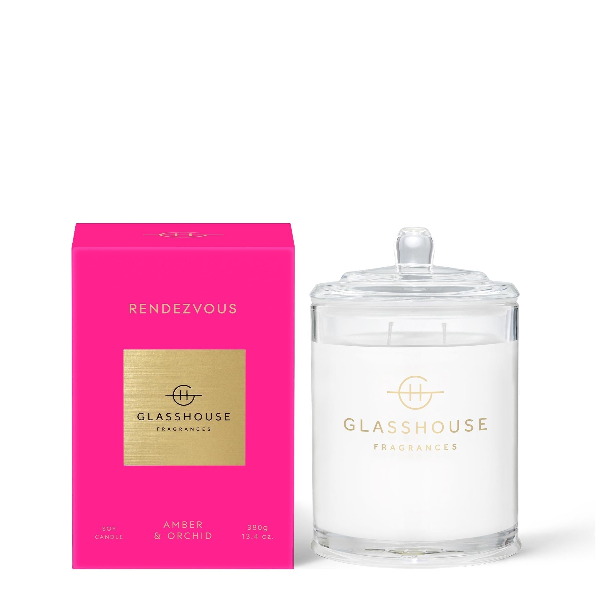 380g Soy Candle - Asst Fragrances-Candles & Fragrances-Glasshouse-Rendezvous-The Bay Room