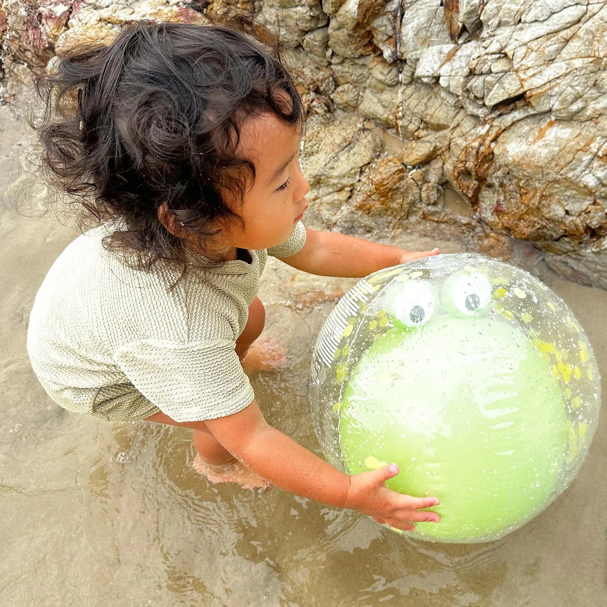 3D Inflatable Beach Ball Cookie the Croc Light Khaki-Travel & Outdoors-Sunny Life-The Bay Room