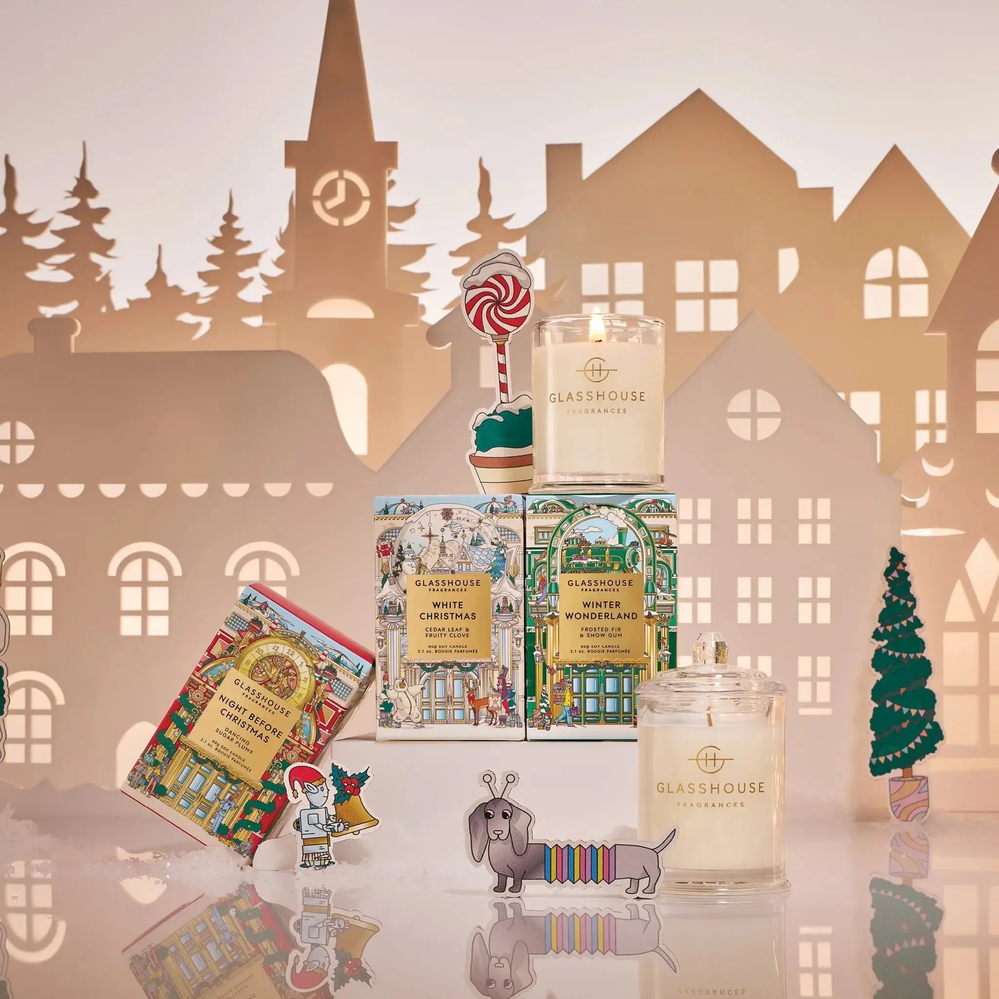 3x60g Candle Trio - Winter Wonderland, Night Before Christmas, White Christmas-Christmas-Glasshouse-The Bay Room