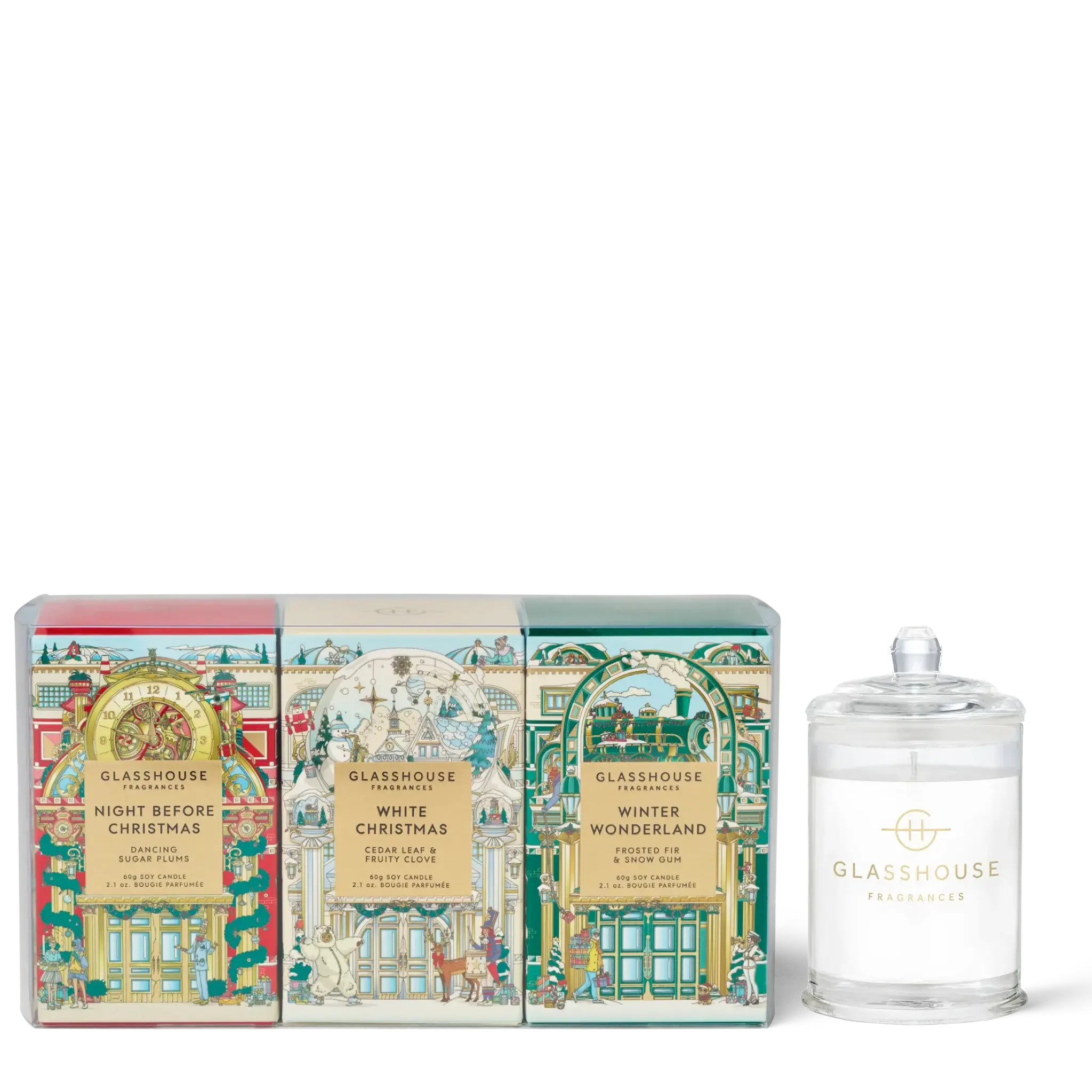 3x60g Candle Trio - Winter Wonderland, Night Before Christmas, White Christmas-Christmas-Glasshouse-The Bay Room