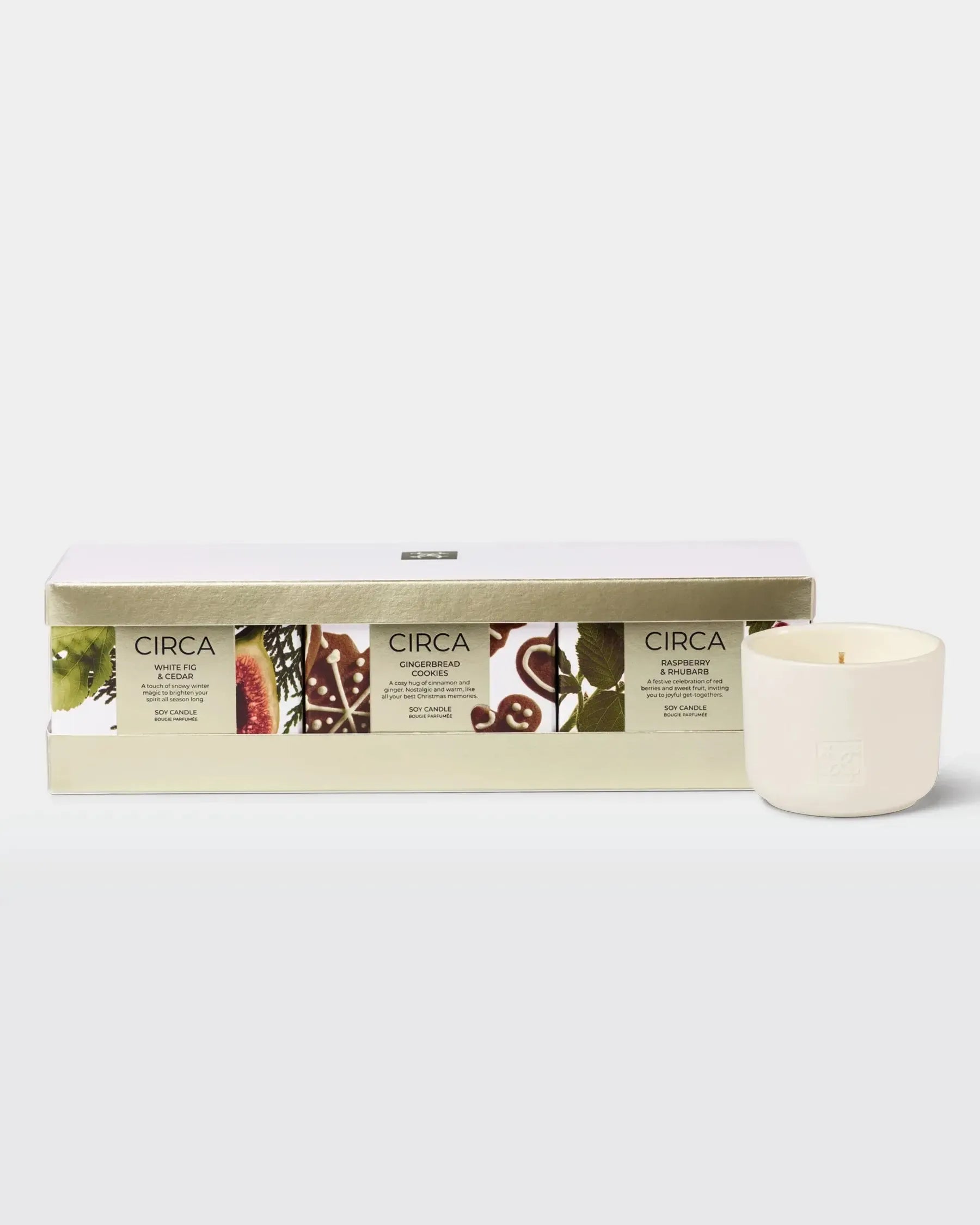 3x70g Candle Trio - White Fig & Cedar, Raspberry & Rhubarb, Gingerbread Cookies-Christmas-Circa-The Bay Room
