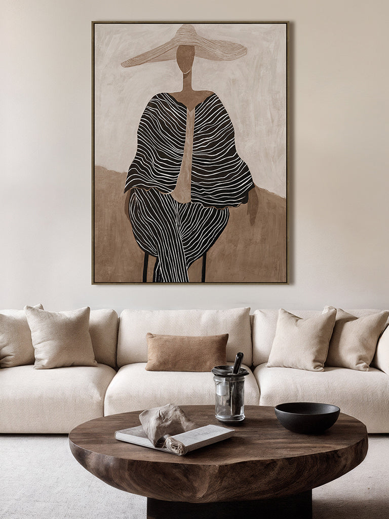 Marbella B 90x120cm Oak Look Framed Canvas