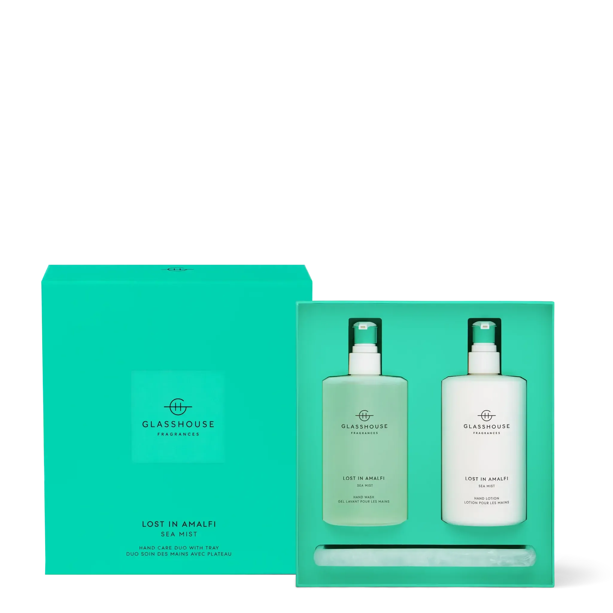 450ml Hand Wash, Hand Lotion & Tray - Asst Fragrances-Candles & Fragrances-Glasshouse-Lost In Amalfi-The Bay Room