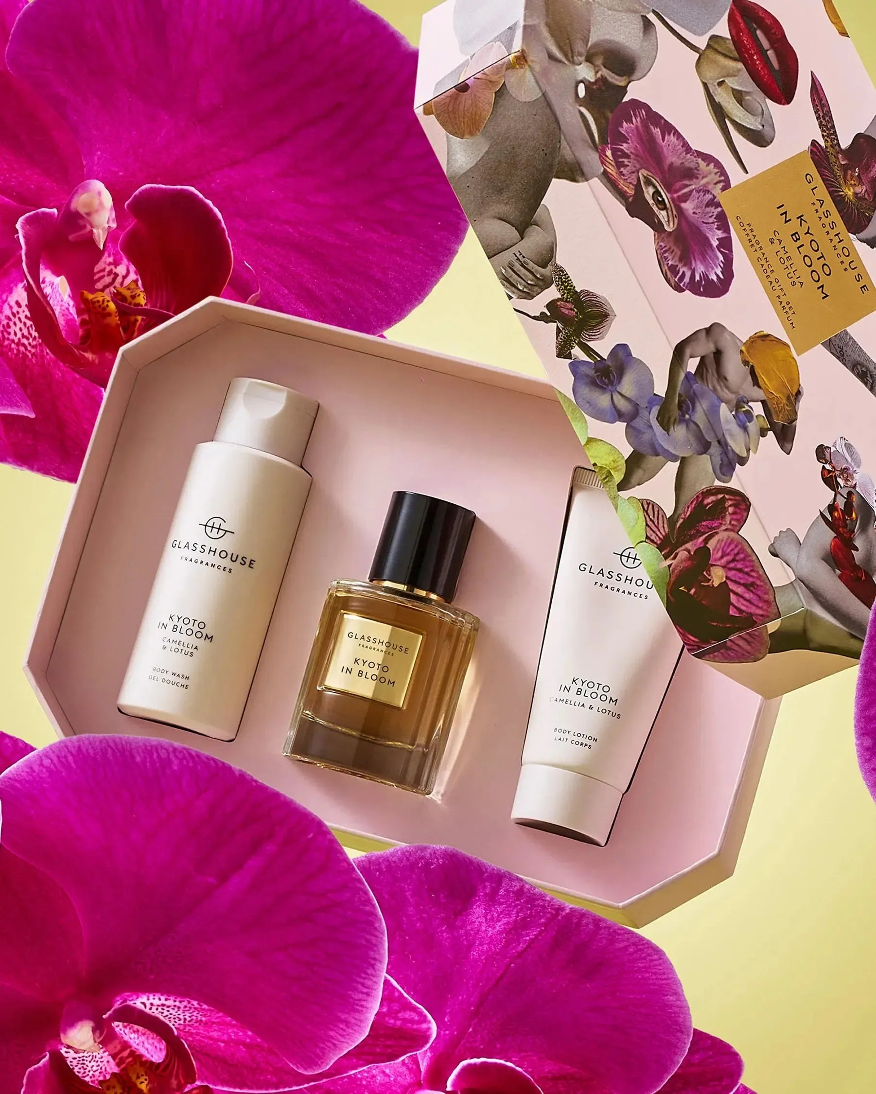 50ml EDP, 100ml Body Wash, 50ml Body Lotion - Fragrance Gift Set - Mother's Day - Kyoto In Bloom-Glasshouse-The Bay Room