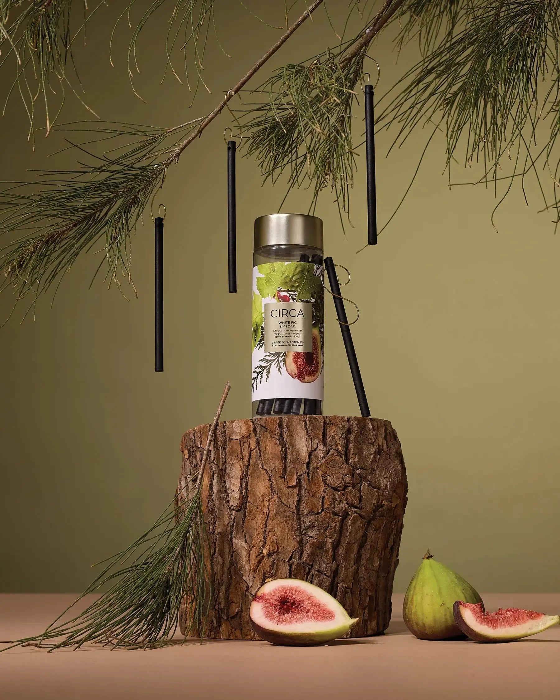 6 Christmas Tree Scent Stems - White Fig & Cedar-Christmas-Circa-The Bay Room
