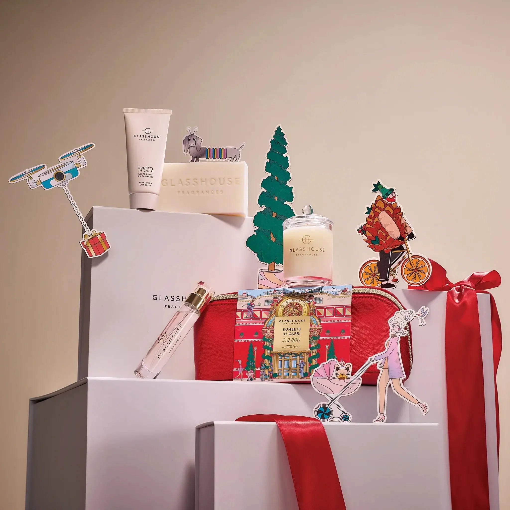 60g Candle & 14ml EDP & 180g Body Bar & 50ml Body Lotion - Fragrance Travel Set - Sunsets In Capri-Christmas-Glasshouse-The Bay Room