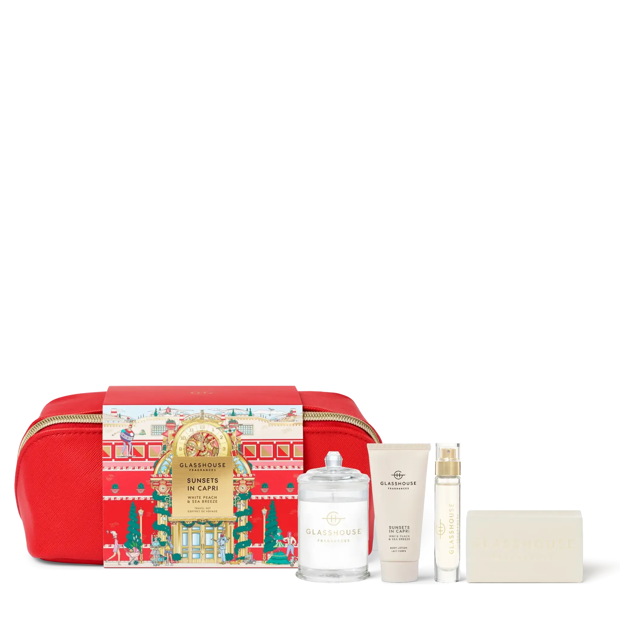 60g Candle & 14ml EDP & 180g Body Bar & 50ml Body Lotion - Fragrance Travel Set - Sunsets In Capri-Christmas-Glasshouse-The Bay Room