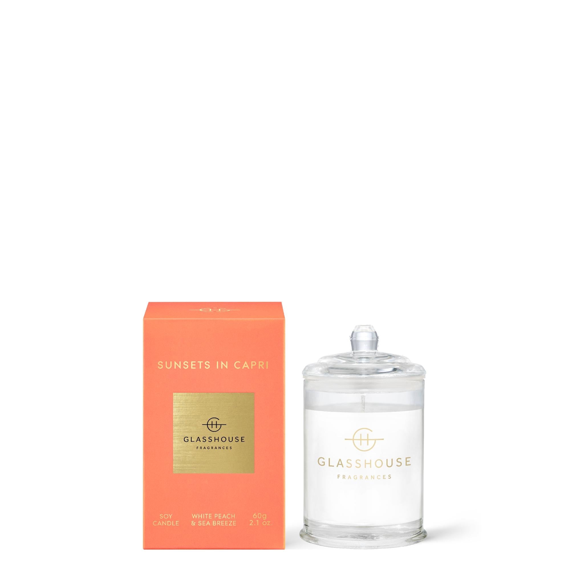 60g Soy Candle - Asst Fragrances-Candles & Fragrances-Glasshouse-Sunsets In Capri-The Bay Room