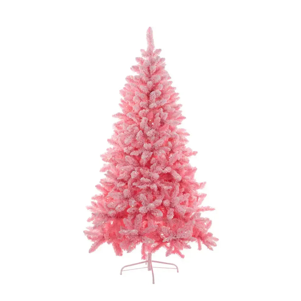 6ft Frosted Pink Pine Tree - 380 Led-Christmas-Holly & Ivy-The Bay Room