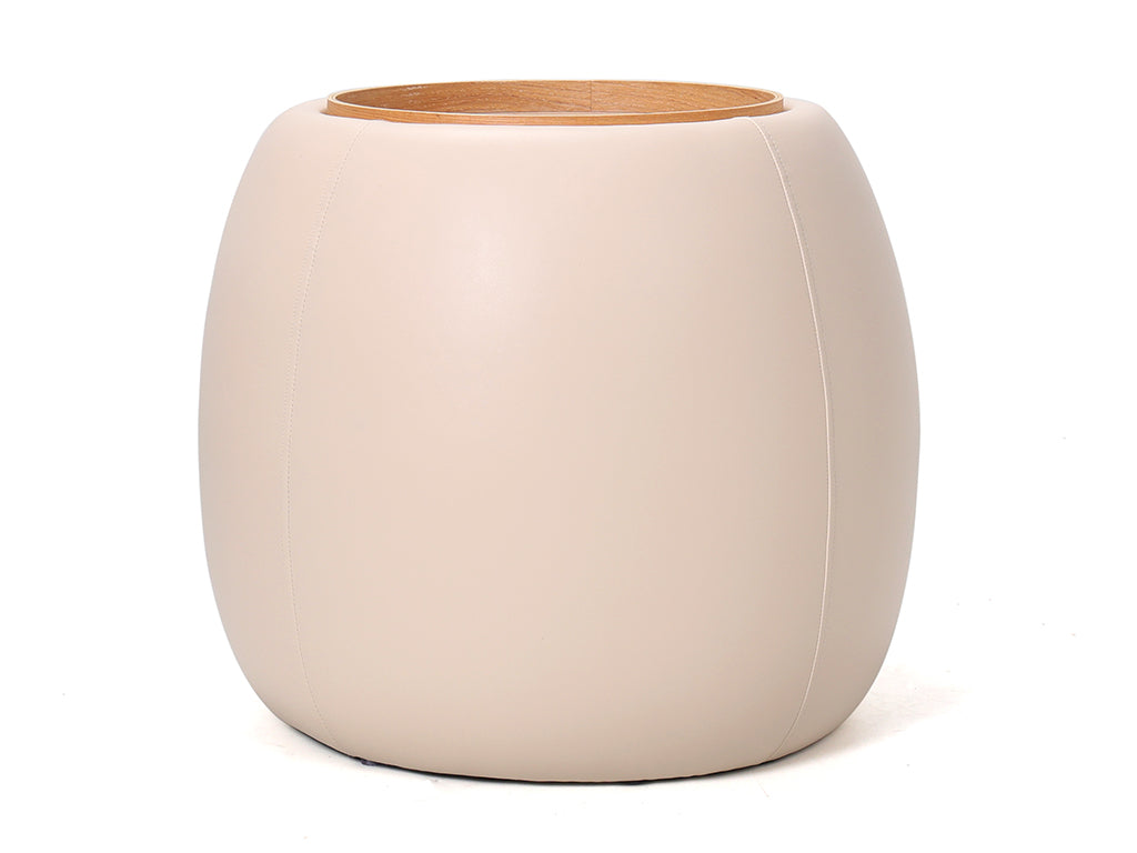 Tub Side Table with Storage 61x53cm - Beige