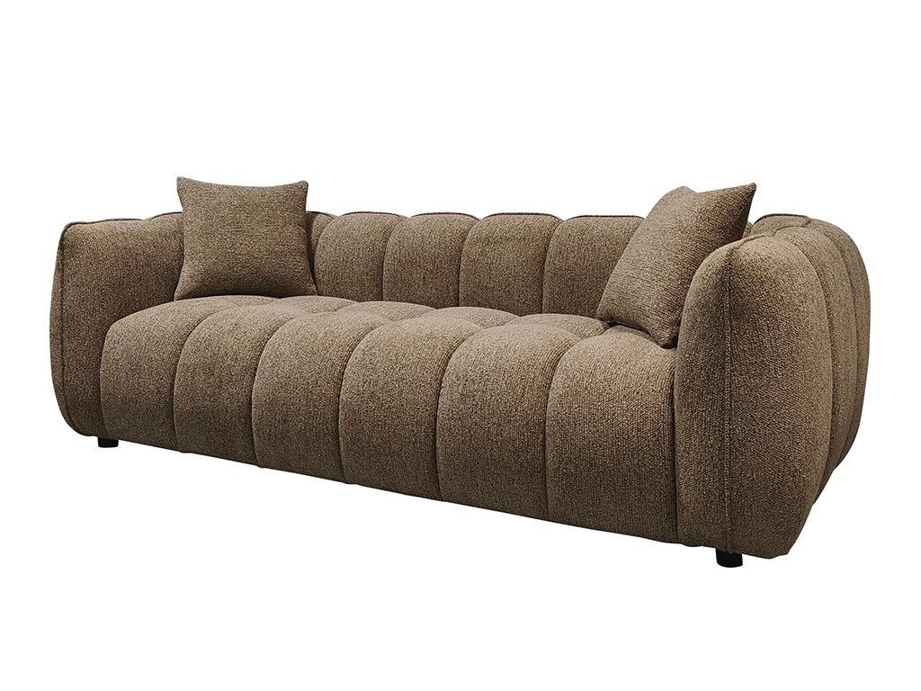 229cm Vienna 3 Seat Sofa - Mocha Fleck