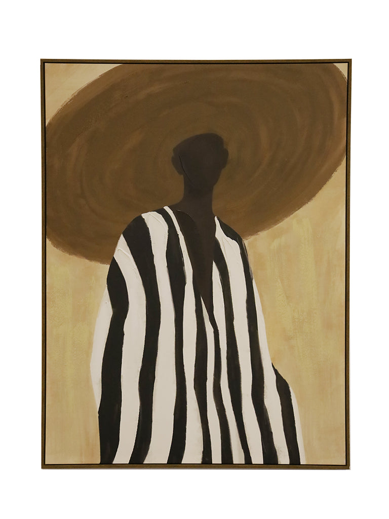 Elena B 90x120cm Oak Look Framed Canvas