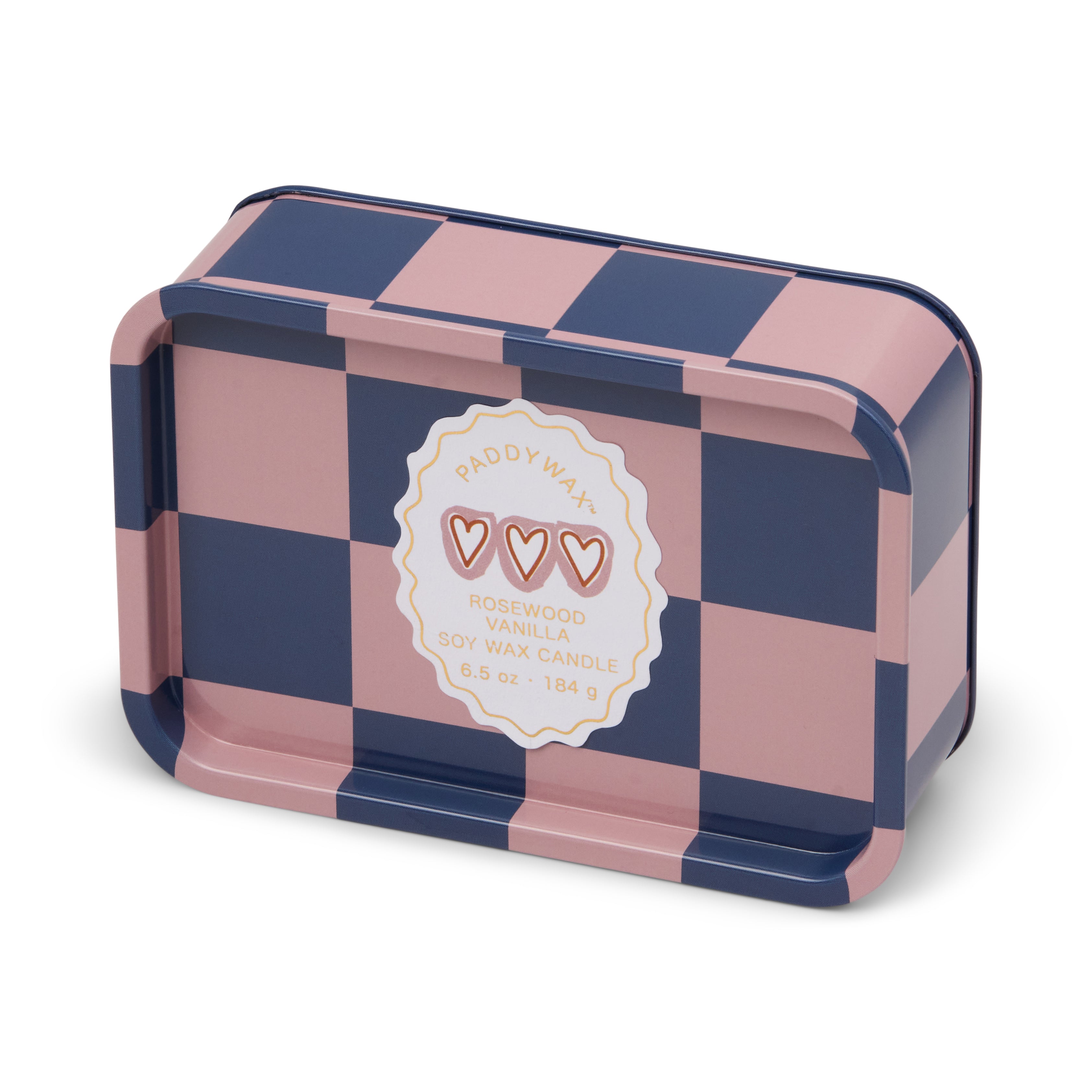 A Dopo 184g Printed Tin - Hearts - Rosewood Vanilla-Candles & Fragrances-Paddywax-The Bay Room
