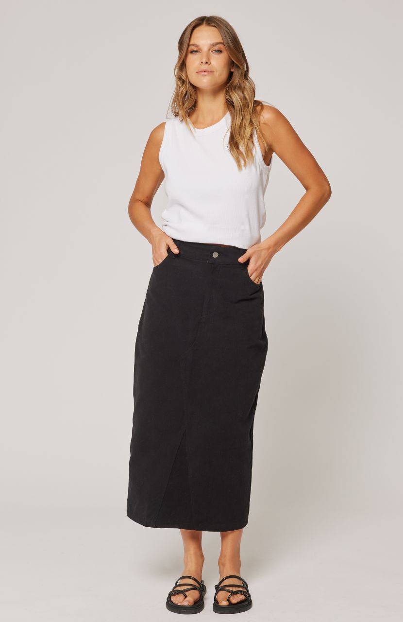 Abbie Skirt - Washed Black-Skirts-Cartel & Willow-The Bay Room