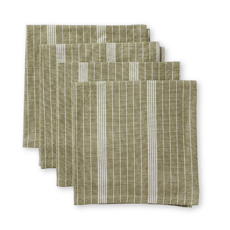 Abel Green Stripe Napkin Set of 4-Dining & Entertaining-Madras Link-The Bay Room