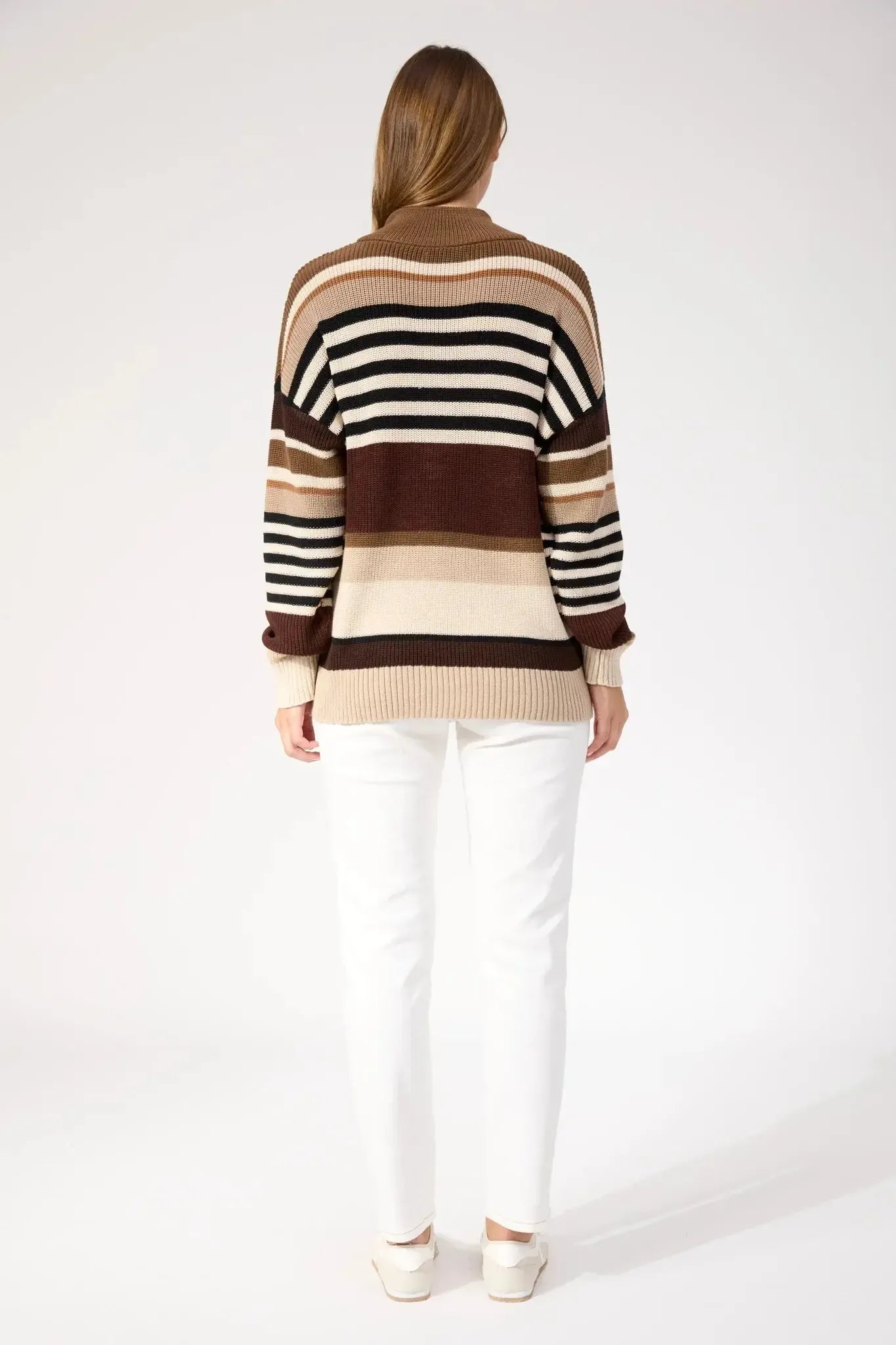 Alaska Stripe Jumper - Natural-Knitwear & Jumpers-Haven-The Bay Room