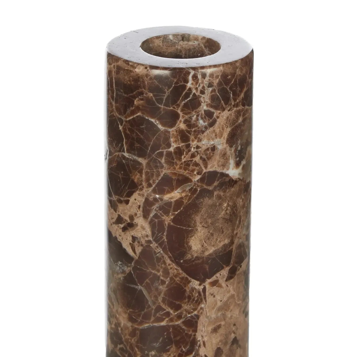 Albert Marble Candle Holder 8x8x17cm Brown-Decor Items-Academy Home Goods-The Bay Room