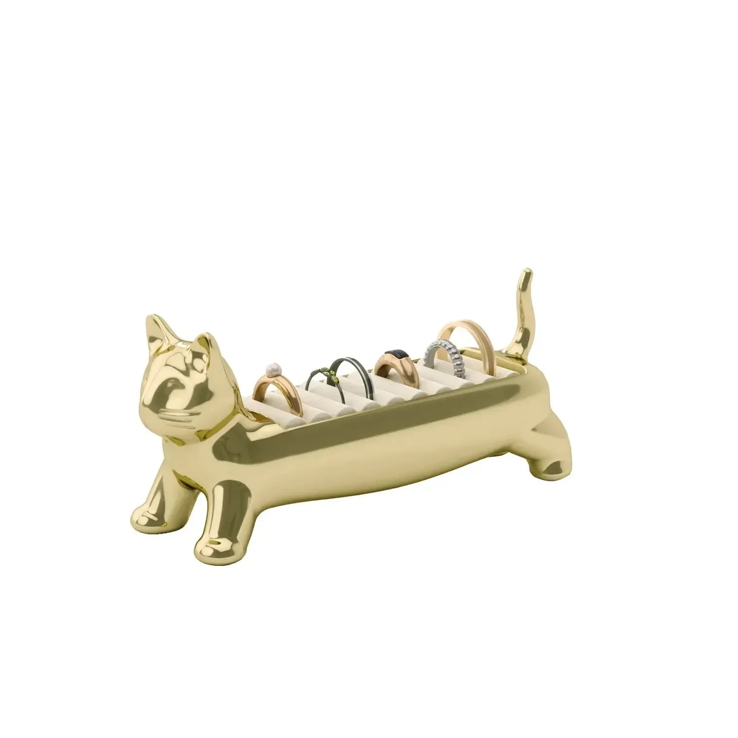 Ali Cat Ring Holder 12x4x5cm Brass-Umbra-The Bay Room