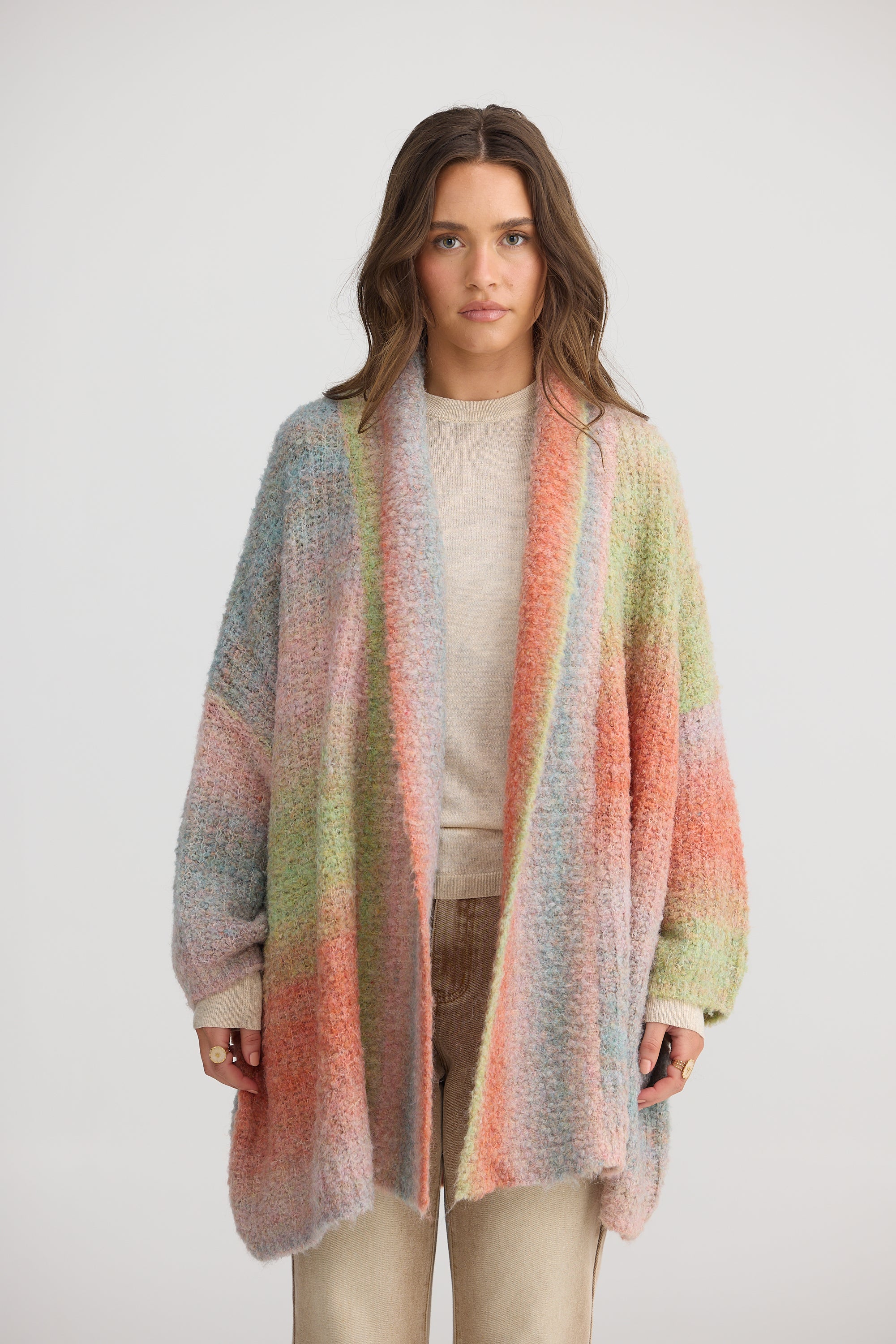 Amara Cardigan - Musk-Knitwear & Jumpers-Talisman-The Bay Room