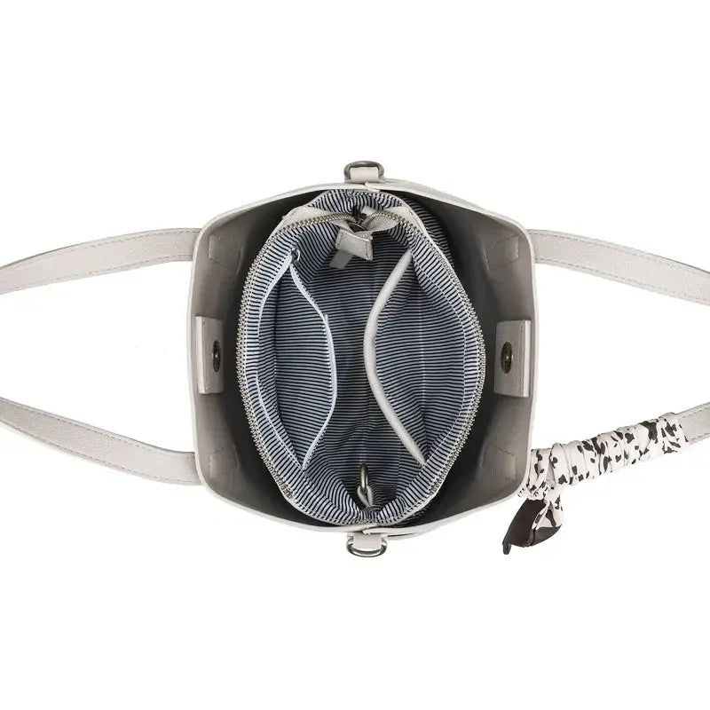 Amelie Oatmeal 2 Piece Top Handle Bag-Bags & Clutches-Black Caviar Designs-The Bay Room