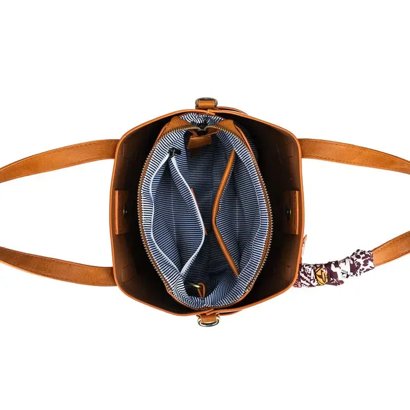 Amelie Tan 2 Piece Top Handle Bag-Bags & Clutches-Black Caviar Designs-The Bay Room