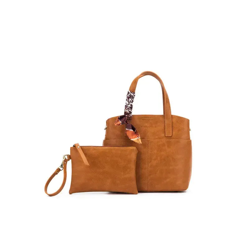 Amelie Tan 2 Piece Top Handle Bag-Bags & Clutches-Black Caviar Designs-The Bay Room