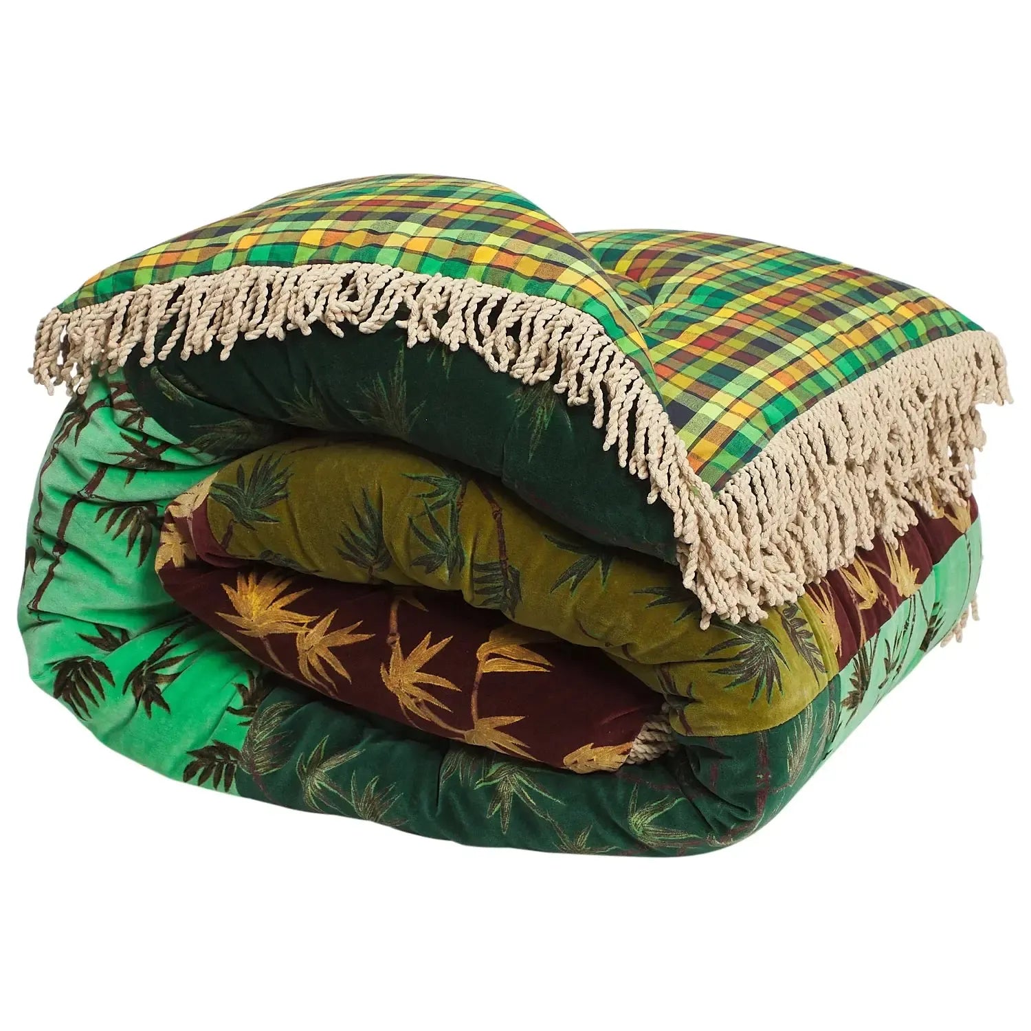 Aneta Patchwork Velvet Bedcover-Soft Furnishings-Sage & Clare-The Bay Room