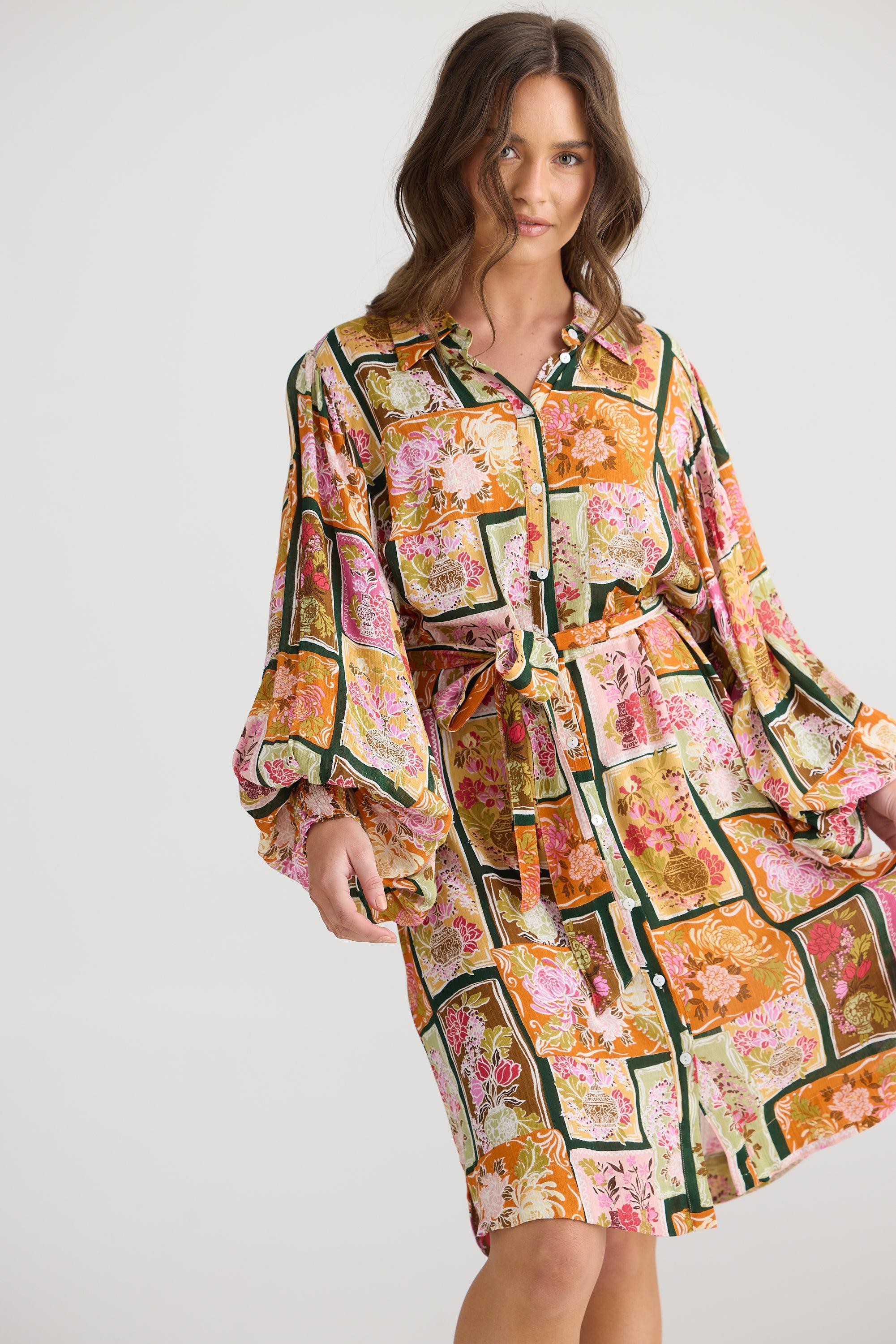 Annabelle Dress - Postcard Petals-Dresses-Talisman-The Bay Room