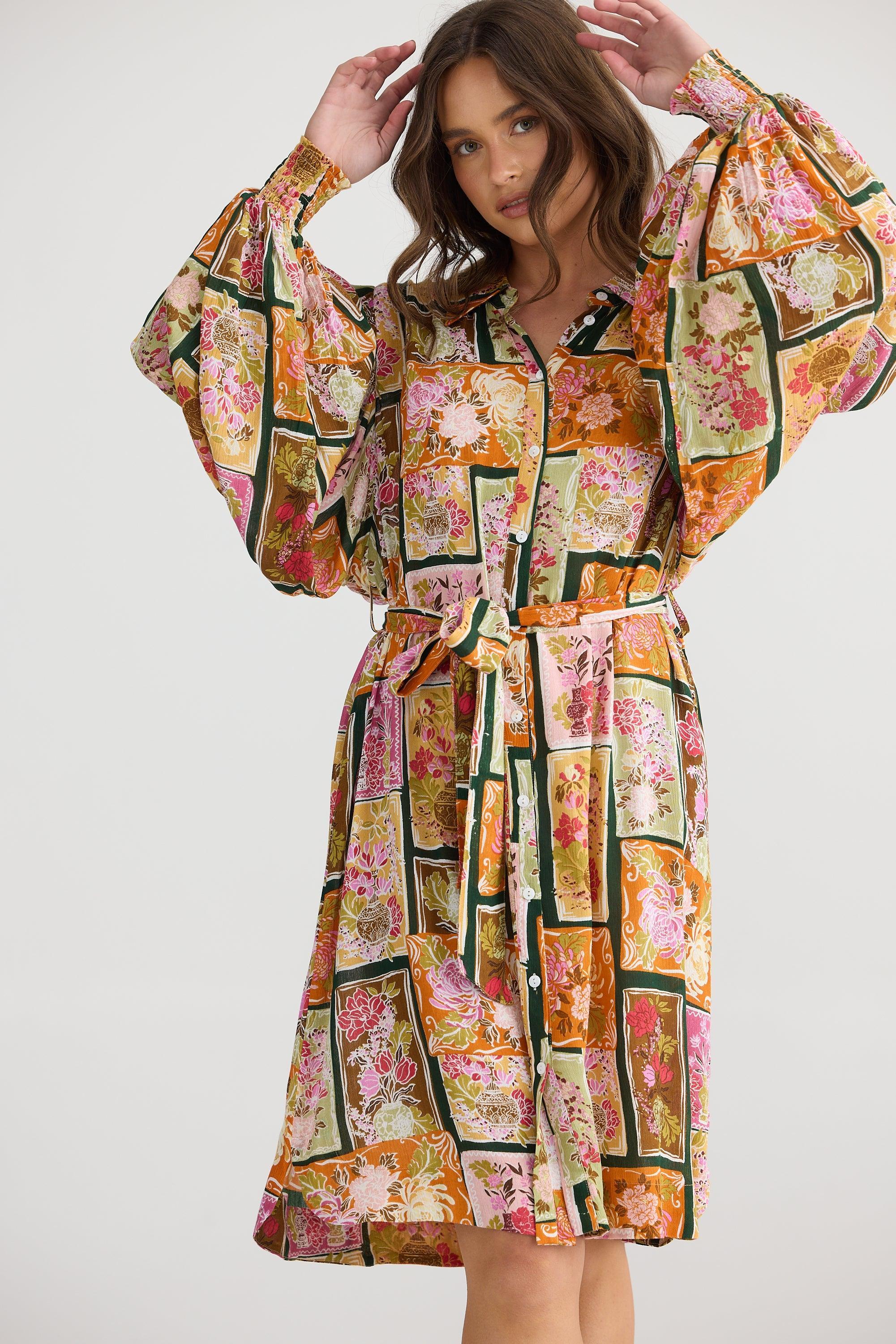 Annabelle Dress - Postcard Petals-Dresses-Talisman-The Bay Room