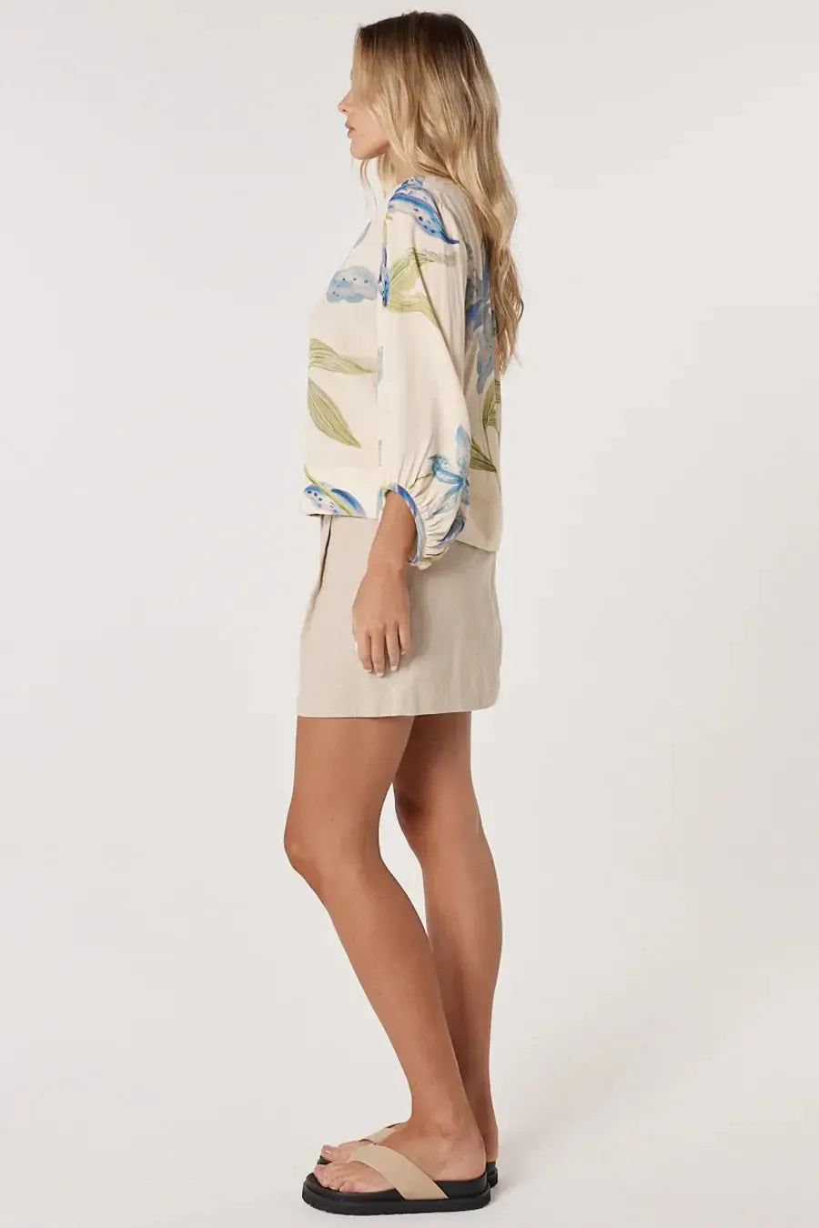 Anthea Blouse - White Floral-Tops-Fate + Becker-The Bay Room