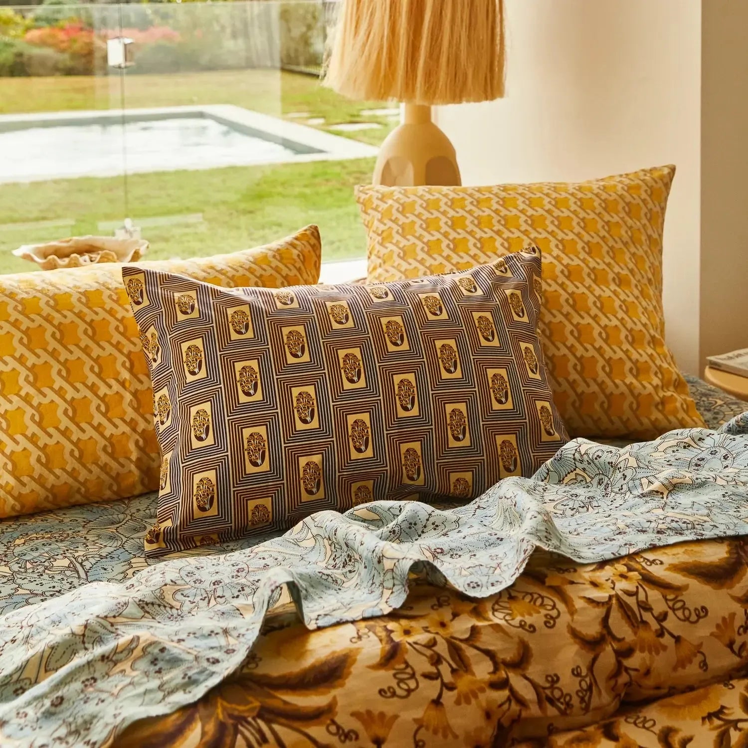 Antonella Cotton Pillowcase Set - Garnet-Soft Furnishings-Sage & Clare-The Bay Room