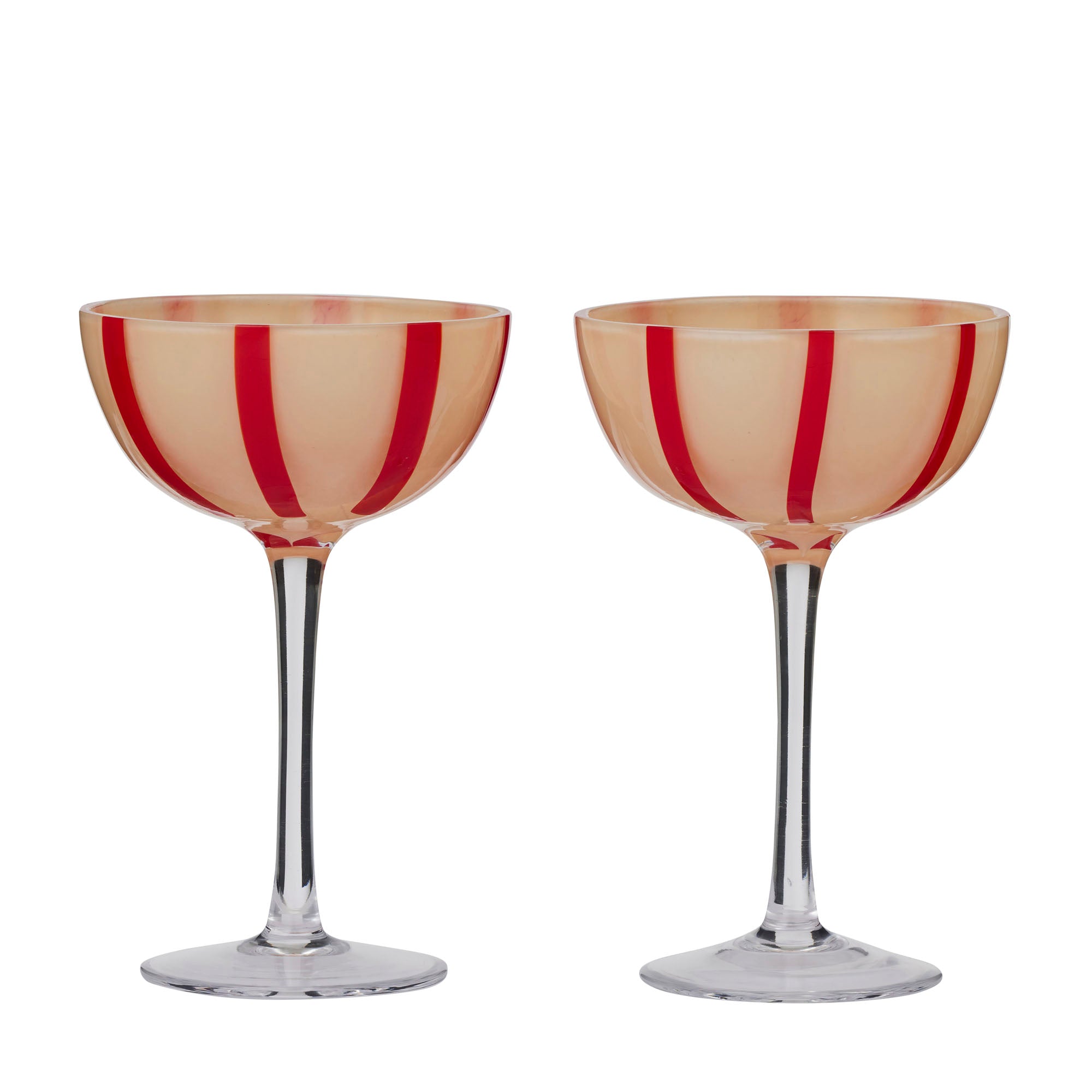 Aperitivo Set/2 Coupe Glass 10x 15.5cm Pink/Red-Dining & Entertaining-Coast To Coast Home-The Bay Room