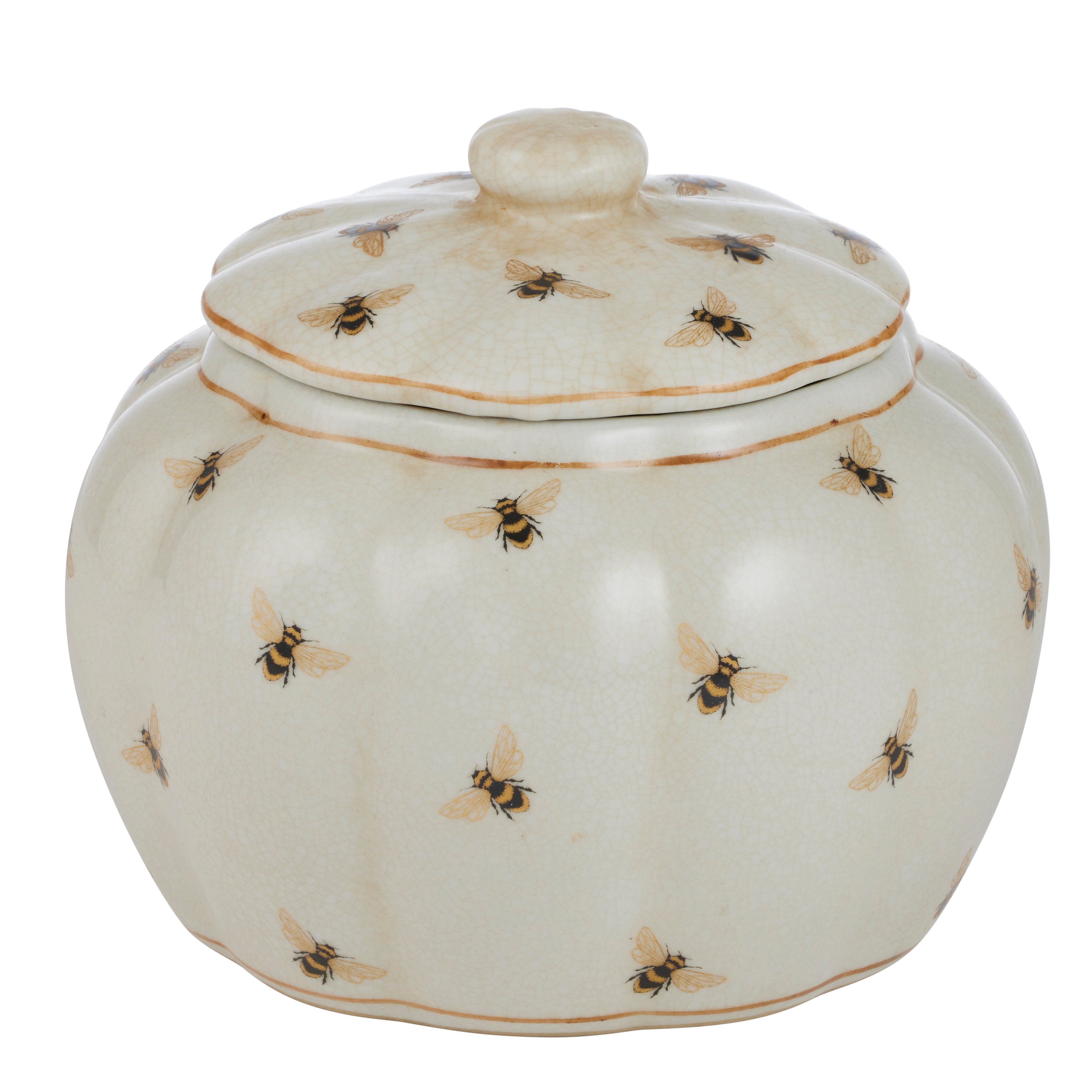 Apiary Ceramic Jar 15.5x15.5x16cm Gold-Decor Items-Coast To Coast Home-The Bay Room
