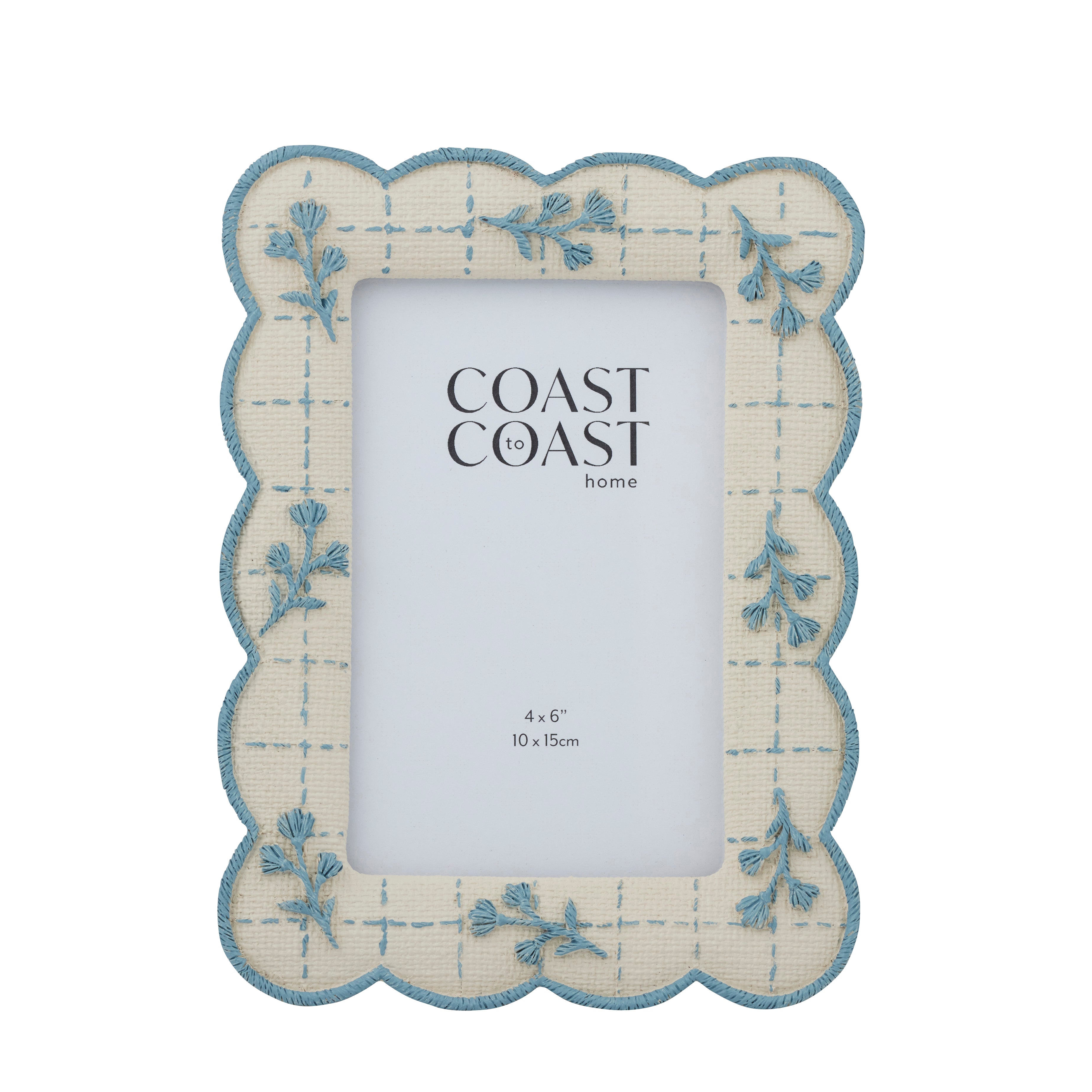 April Resin 4x6" Frame 16x21cm Ivory/Blue-Decor Items-Coast To Coast Home-The Bay Room