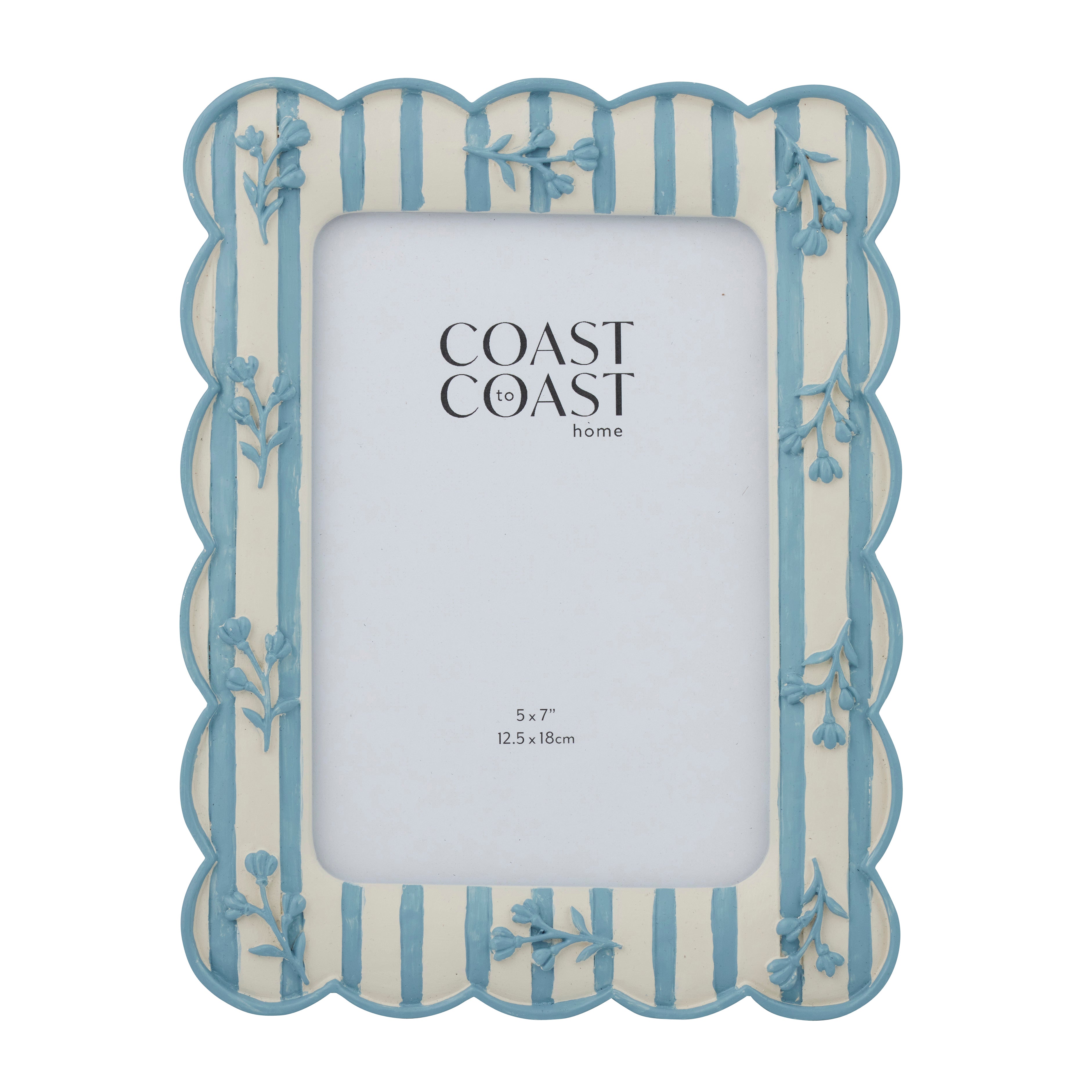 April Resin 5x7" Frame 18.5x23.5cm Ivory/Blue-Decor Items-Coast To Coast Home-The Bay Room