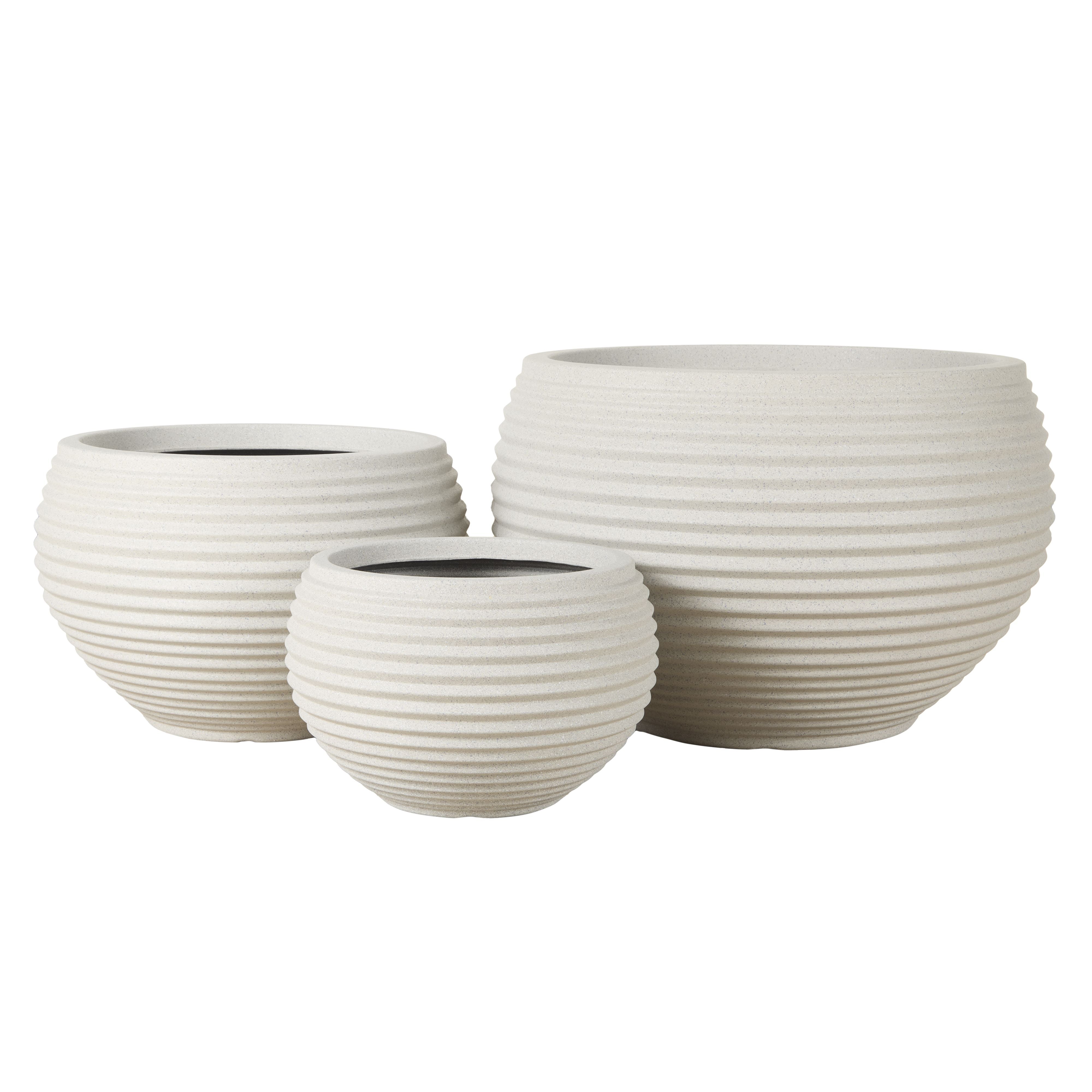 Argos Ribbed Planter - Grey-Pots, Planters & Vases-Rogue Home-The Bay Room