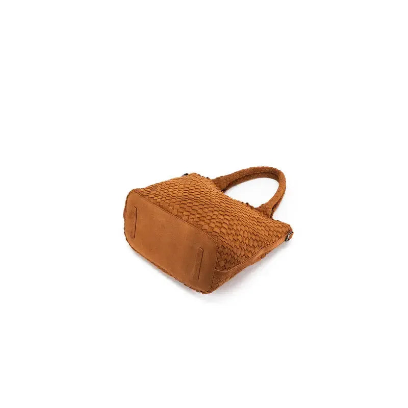 Arielle Tan 2 Piece Suede Top Handle-Bags & Clutches-Black Caviar Designs-The Bay Room