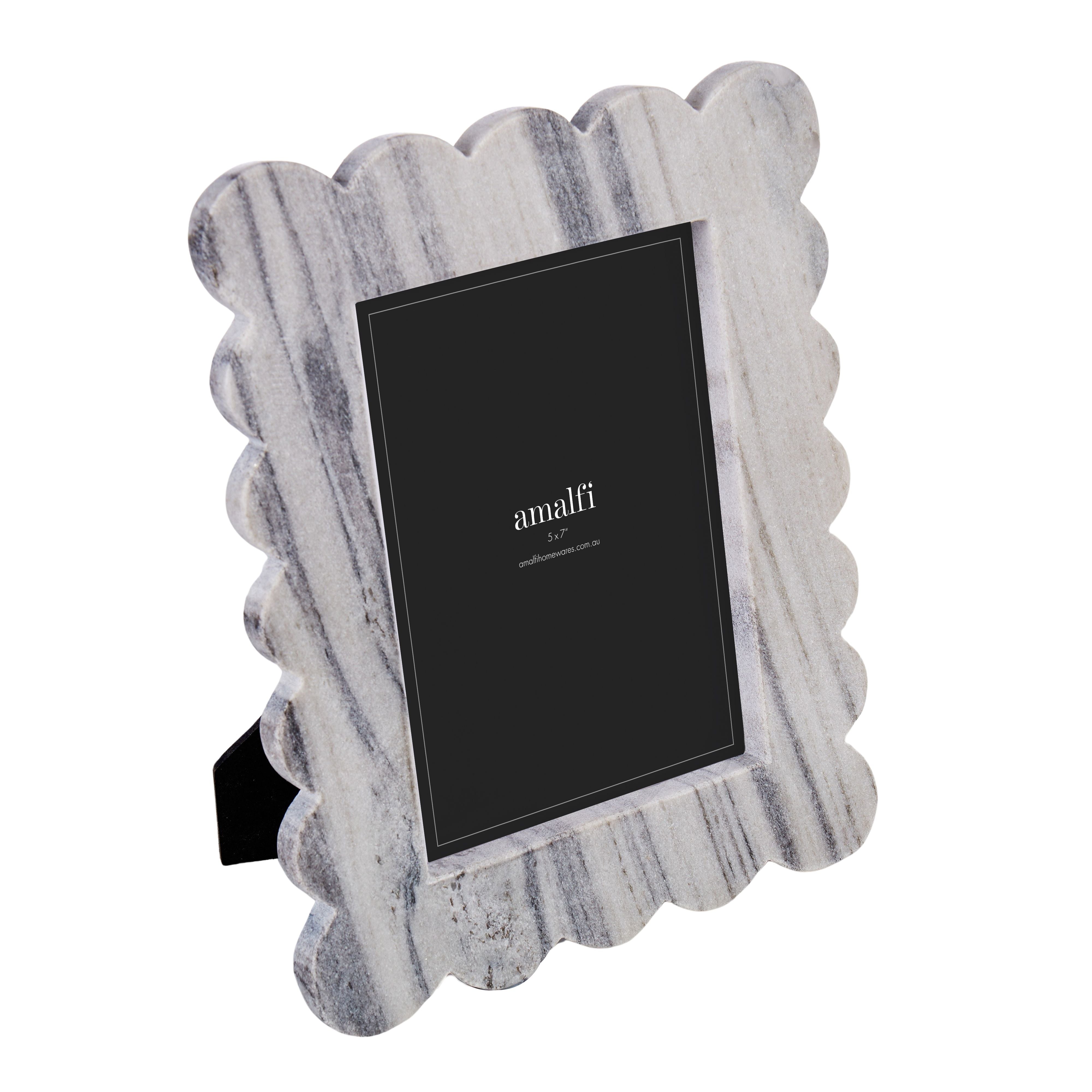 Arlet Photo Frame 5x7" White & Grey Marble-Decor Items-Amalfi-The Bay Room