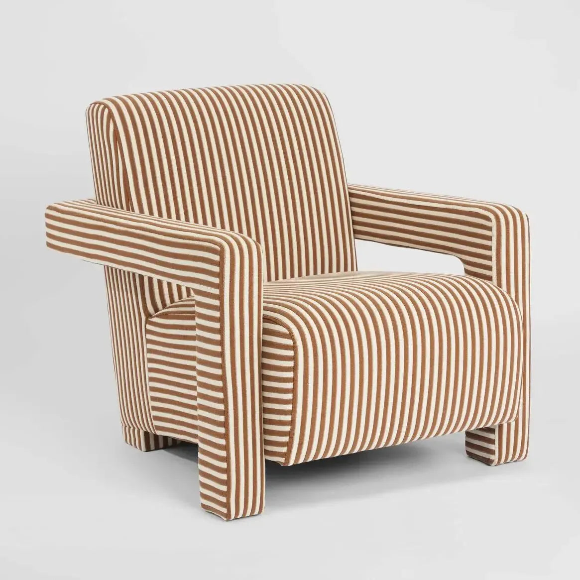 Atelier Armchair Terracotta Stripe-Furniture-MRD Home-The Bay Room